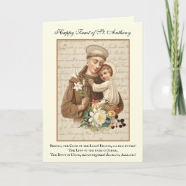 Feestdag St. Antonius van Padua Kind Jezus Kaart
