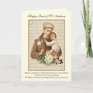 Feestdag St. Antonius van Padua Kind Jezus Kaart