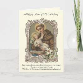 Feestdag St. Antonius van Padua Kind Jezus Kaart