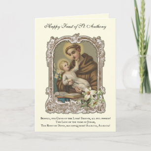 Feestdag St. Antonius van Padua Kind Jezus Kaart