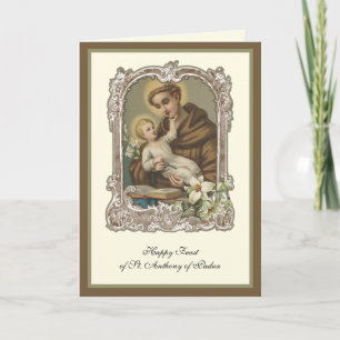 Feestdag St. Antonius van Padua Kind Jezus Kaart