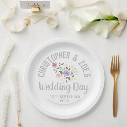 Feestdag van een bruiloft papieren bordje (Huwelijk)