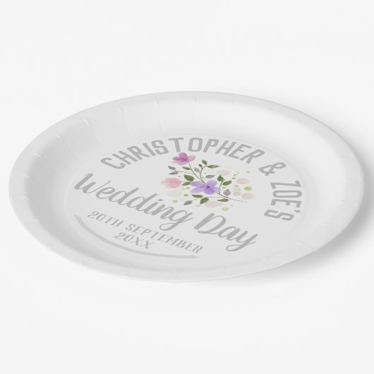 Feestdag van een bruiloft papieren bordje (Gekanteld)