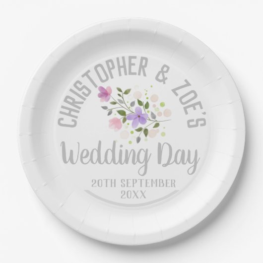 Feestdag van een bruiloft papieren bordje (Voorkant)