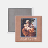Feestdag van St. Jozef met het kindje Jezus Magneet (Voorkant / Achterkant)