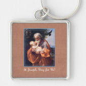 Feestdag van St. Jozef met het kindje Jezus Sleutelhanger (Voorkant)