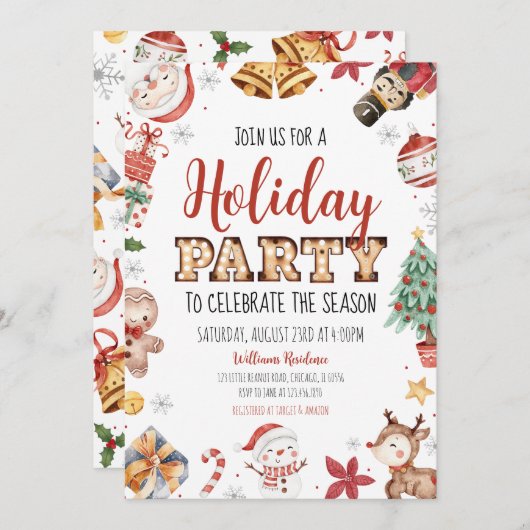 Feestdag viert seizoen kaart (Voorkant / Achterkant)