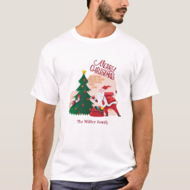 feestdag voor kerst santa claus monogram t-shirt