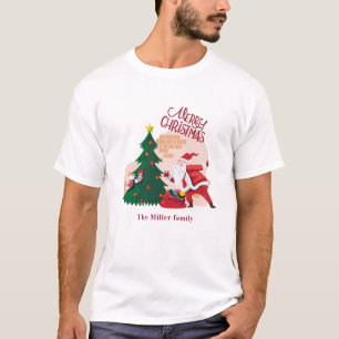 feestdag voor kerst santa claus monogram t-shirt
