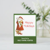  feestdag voor kerstman en katten briefkaart (Staand voorkant)