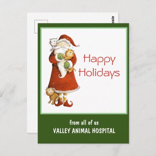 feestdag voor kerstman en katten briefkaart (Voorkant / Achterkant)