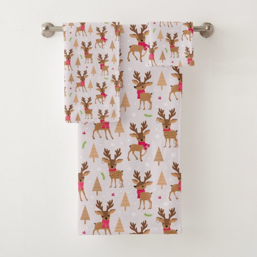 feestdag voor kerstrendieren bad handdoek (Insitu)