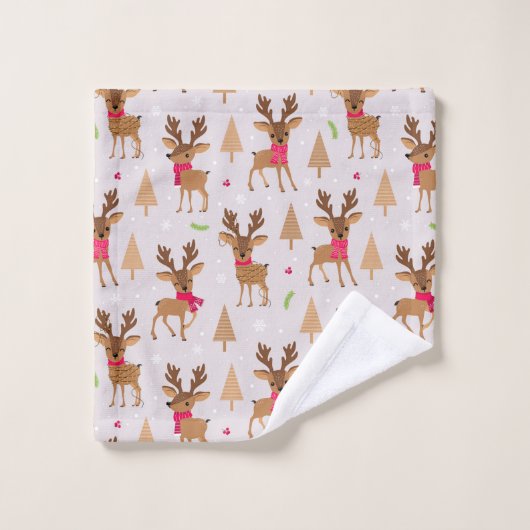 feestdag voor kerstrendieren bad handdoek (Wasdoekje)