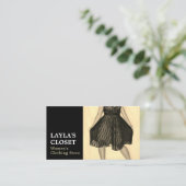 feestdag, vrouwenkledingwinkel visitekaartje (Staand voorkant)