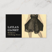 feestdag, vrouwenkledingwinkel visitekaartje (Voorkant)