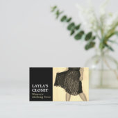 feestdag, vrouwenkledingwinkel visitekaartje (Staand voorkant)