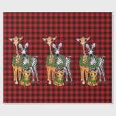 feestdag, Zebra, Giraffe, tijger Cadeaupapier (Vlak)