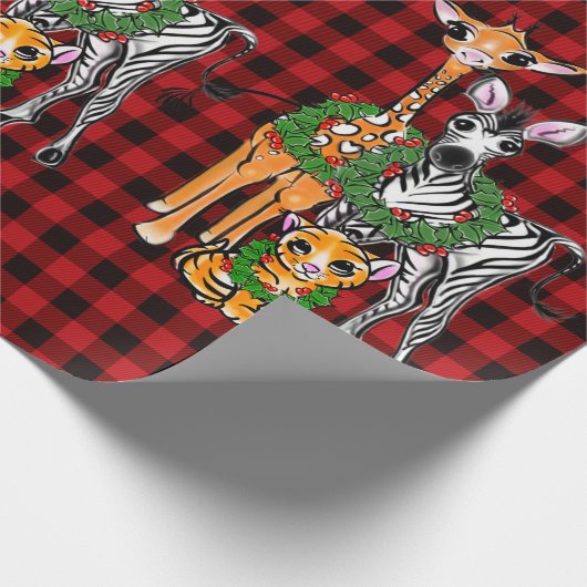 feestdag, Zebra, Giraffe, tijger Cadeaupapier (Hoek)