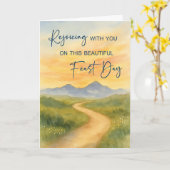 Feestdag Zegeningen Inspirerend berg zonsopgang Kaart (Gele Bloem)