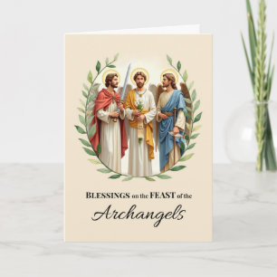 Feestdag Zegeningen van de Archangelen Bladerkrans Kaart