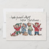 feestdag zingend acrylkarikatuur van Cubs Feestdagenkaart (Voorkant)