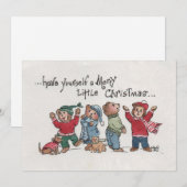 feestdag zingend acrylkarikatuur van Cubs Feestdagenkaart (Voorkant / Achterkant)