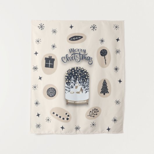 feestdagen_2_een heldere kerst_2 M_maat wandtapijt Wandkleed (Voorkant)