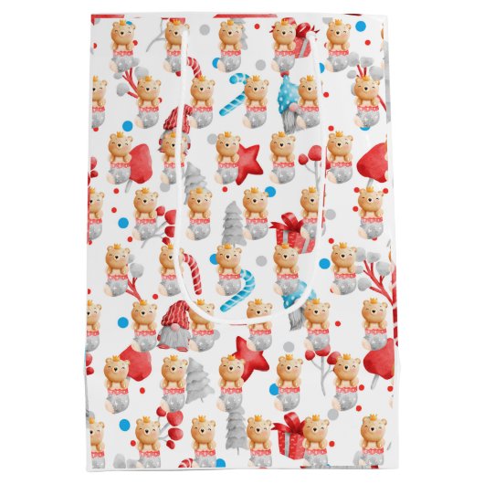 Feestdagen beer aanpassen medium cadeauzakje (Achterkant)