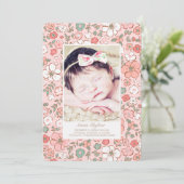 Feestdagen Bloemen Geboorte Aankondiging Fotosjabl (Staand voorkant)