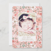 Feestdagen Bloemen Geboorte Aankondiging Fotosjabl (Voorkant)