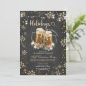 Feestdagen brouwen personeelsbier kerstfeest kaart (Staand voorkant)