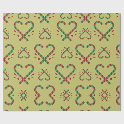 Feestdagen Candy Cane Pattern Wrapping Papier (Vlak)