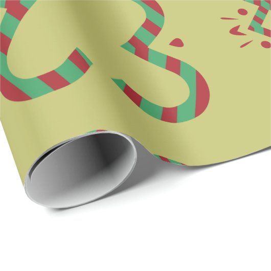 Feestdagen Candy Cane Pattern Wrapping Papier (Rol Hoek)