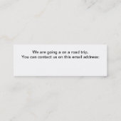 Feestdagen, caravans - contactgegevens mini visitekaartje (Achterkant)