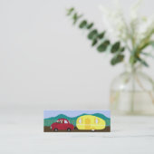 Feestdagen, caravans - contactgegevens mini visitekaartje (Staand voorkant)