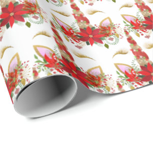 Feestdagen Chrismas Unicorn Lashes White Gold Merr Cadeaupapier