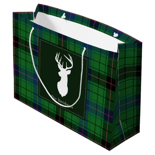 Feestdagen Clan Davidson Tartan Groot Cadeauzakje (Achterkant Gekanteld)