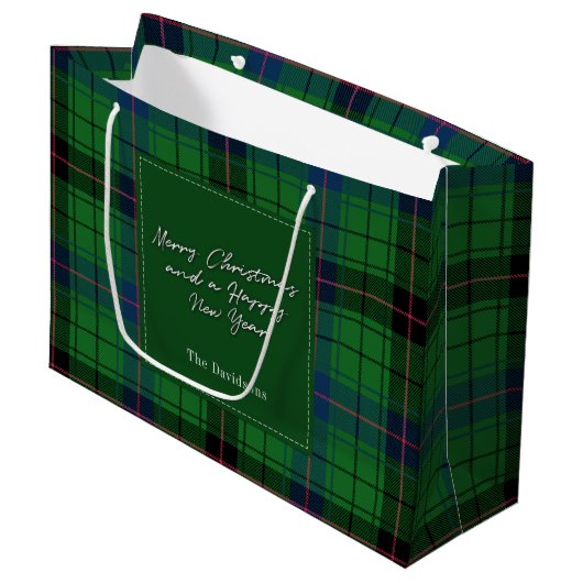 Feestdagen Clan Davidson Tartan Groot Cadeauzakje (Voorkant Gekanteld)