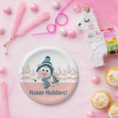Feestdagen! Cute Winter Pig Papieren Bordje (Feest)