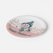 Feestdagen! Cute Winter Pig Papieren Bordje (Gekanteld)