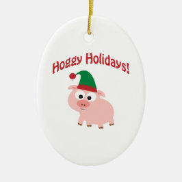 Feestdagen! Elf Pig Keramisch Ornament