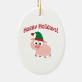 Feestdagen! Elf Pig Keramisch Ornament (Achterkant)
