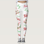 Feestdagen Feliz Navidad Print Womens Leggings (Voorkant)