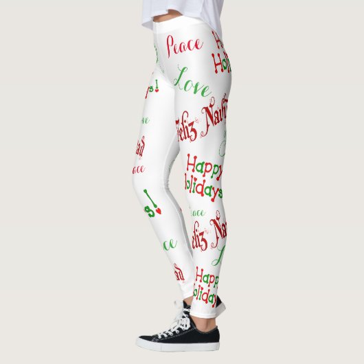 Feestdagen Feliz Navidad Print Womens Leggings (Links)