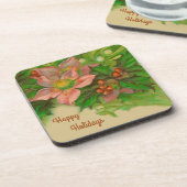  feestdagen, Floral, Mistletoe en Holly Bier Onderzetter (Linkerzijde)