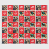 Feestdagen foto aanpasbaar cadeaupapier (Vlak)