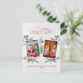 Feestdagen Foto Collage Merry Kerstkalligrafie (Staand voorkant)