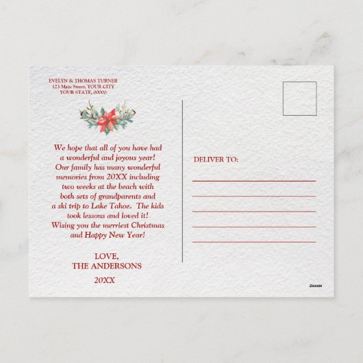 Feestdagen Foto Collage Merry Kerstkalligrafie (Achterkant)