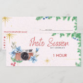 Feestdagen fotosessiebon, cadeaukaart (Voorkant / Achterkant)