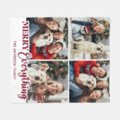Feestdagen gepersonaliseerd 4 foto Merry Alles Fleece Deken (Voorkant (Horizontaal))